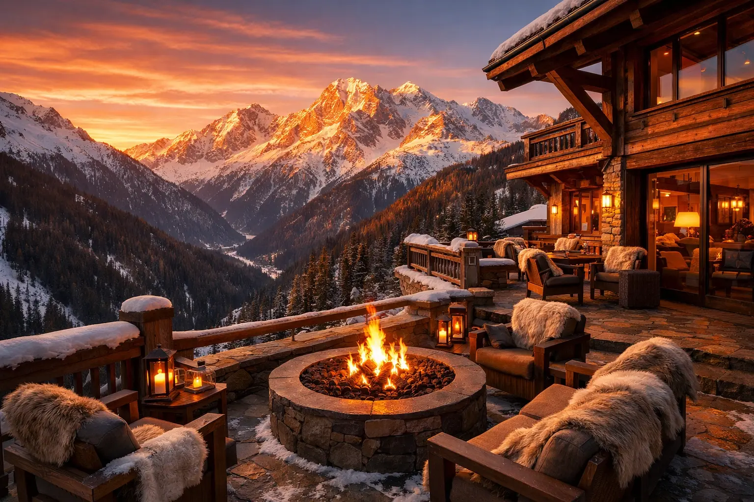 Mediterranean coastal town at golden hour